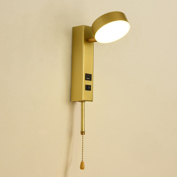 Lámpara de pared LED USB con base rectangular redonda minimalista nórdica 