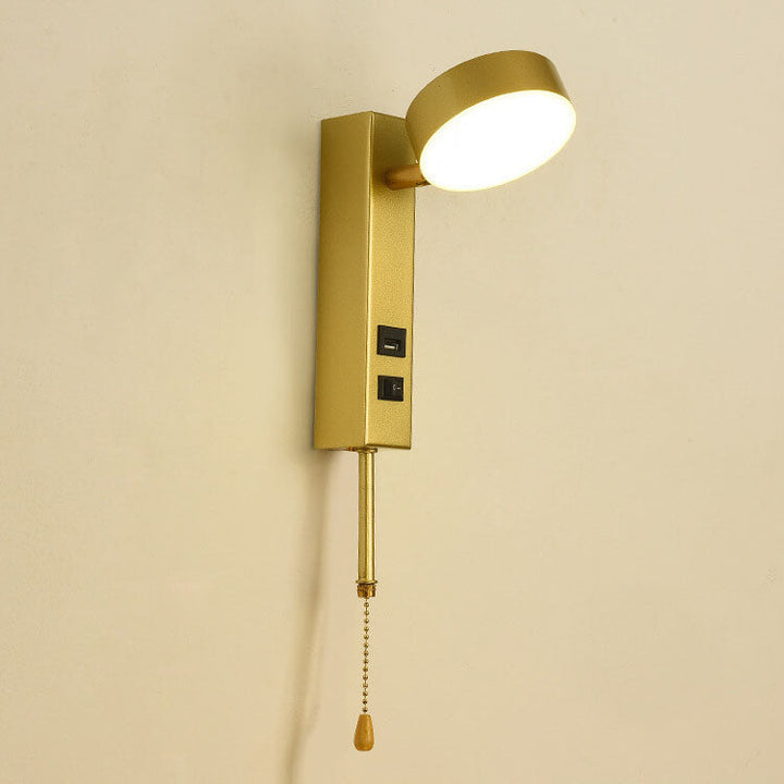 Lámpara de pared LED USB con base rectangular redonda minimalista nórdica 