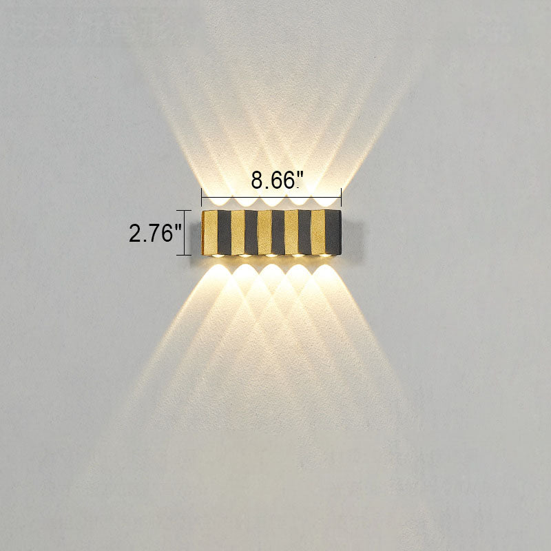 Modern Light Luxury Golden Aluminum Outdoor Waterproof Patio LED Wall Sconce Lamp