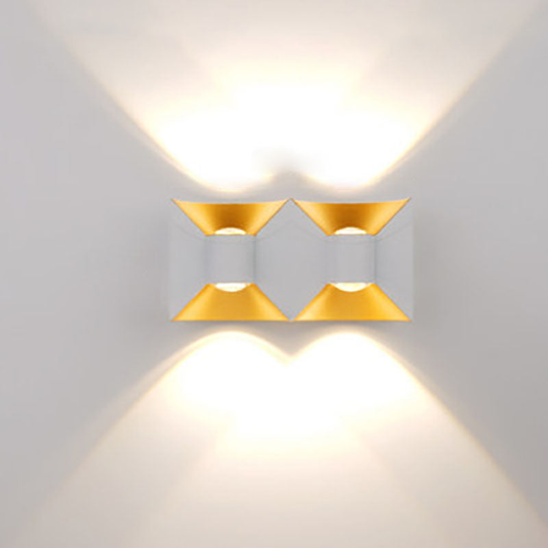 Lámpara de Aplique de Pared LED Cuadrada de Aluminio Impermeable de Simplicidad Contemporánea para Patio Exterior 