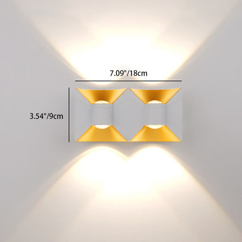 Lámpara de Aplique de Pared LED Cuadrada de Aluminio Impermeable de Simplicidad Contemporánea para Patio Exterior 