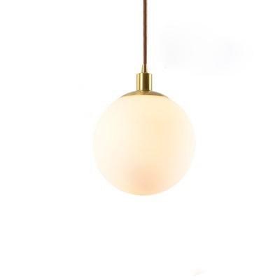 Nordic Minimalist Milky White Glass Ball 1-Light Pendant Light