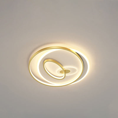 Creative Simple Circular Overlapping Dislocation Design LED Flush Mount Light