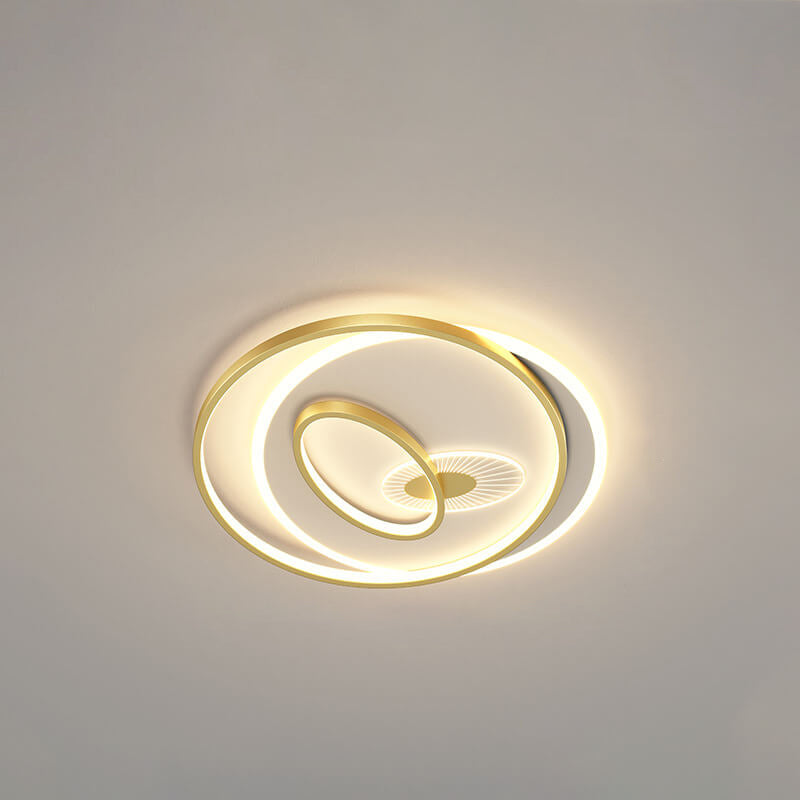 Creative Simple Circular Overlapping Dislocation Design LED Flush Mount Light