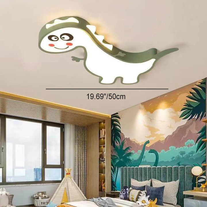 Lámpara de techo LED de montaje empotrado de hierro acrílico con diseño de dinosaurios infantiles modernos 