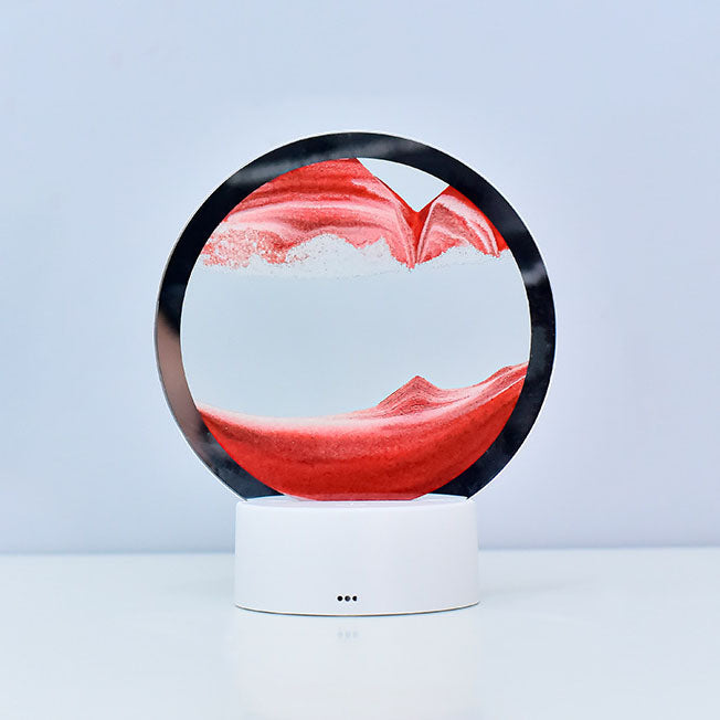 Lampe de table Creative Round Hourglass Quicksand 3D LED Night Light 