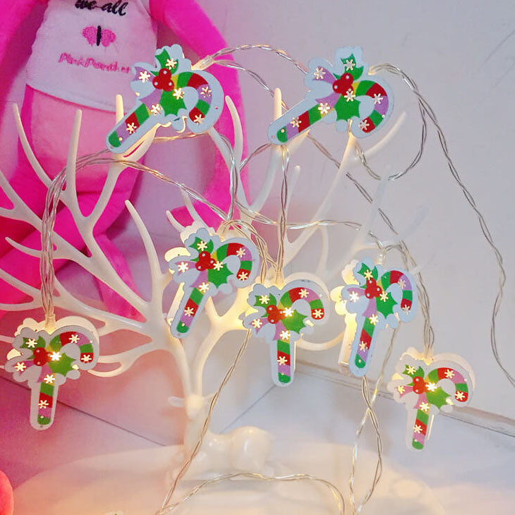 Guirlande lumineuse décorative de Noël Peinte cloches élan Boîte à piles LED Guirlande lumineuse 