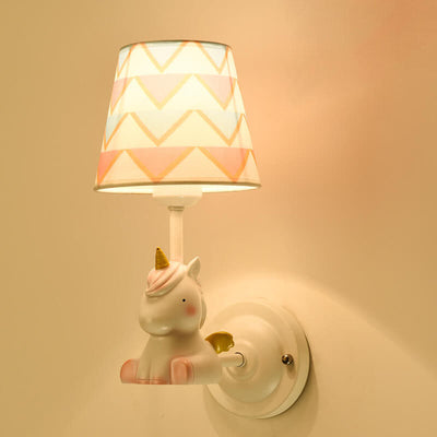 Cartoon Creative Fabric Resin 1-Light Wall Sconce Lamp
