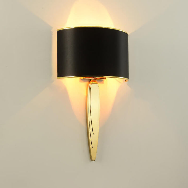 Moderne minimalistische Stoffschirm-Spiegel-Edelstahl-Wandleuchte mit 1 Licht 