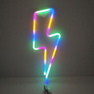 Creative Neon Lightning Shapes Color LED Battery/USB Decorative Light