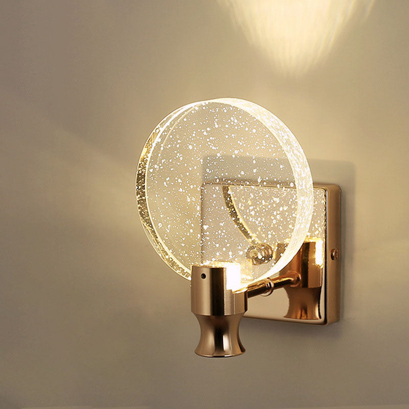Moderne Luxus Runde Blasen Kristall Aluminium Eisen LED Wandleuchte für Wohnzimmer 