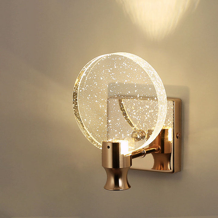 Moderne Luxus Runde Blasen Kristall Aluminium Eisen LED Wandleuchte für Wohnzimmer 