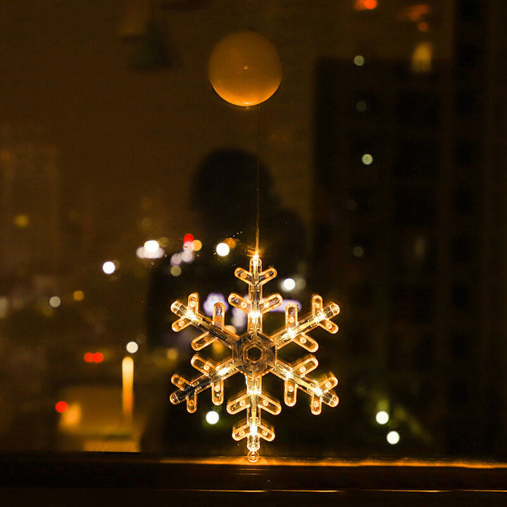 LED Weihnachtsbeleuchtung Weihnachtsmann Schneemann Form Fenster Saugnapf Dekoration Lichter 