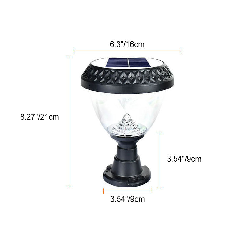 Lumière de tête de poteau LED en acrylique ABS hexagonal quadrilatère triangle rond à énergie solaire de simplicité moderne pour jardin 