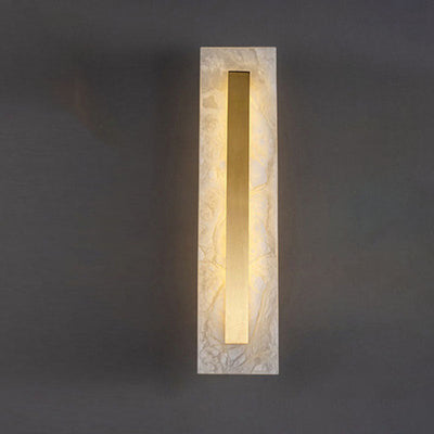 Light Luxury Brass Marble Oval Square LED Wall Sconce Lamp