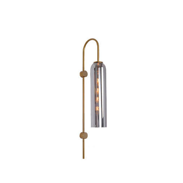 Nordic Luxury Glass Column Bent Arm 1-Light Wall Sconce Lamp