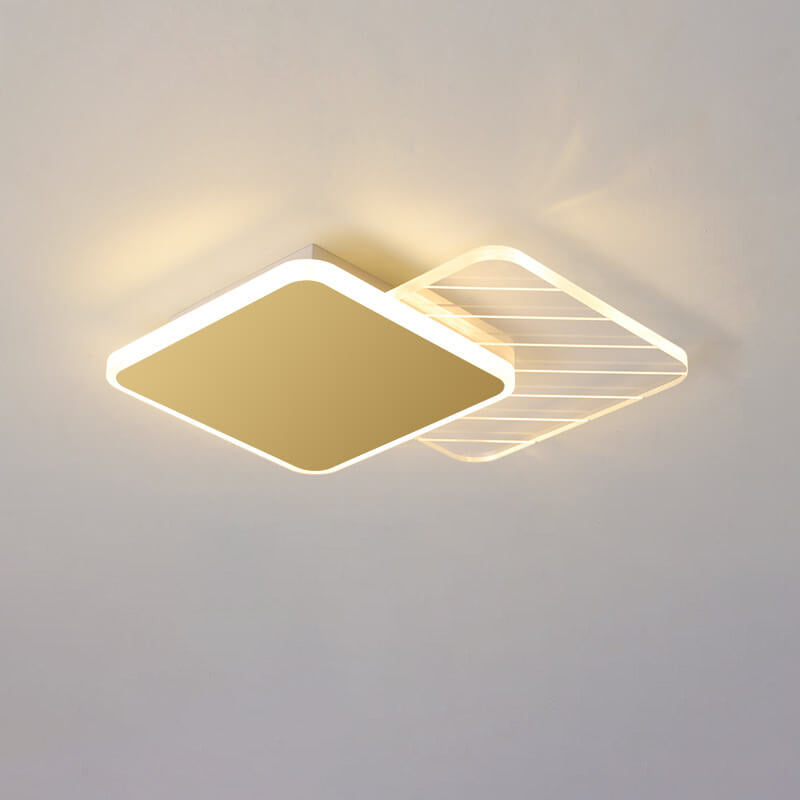 تصميم بسيط هندسي متداخل مبتكر لمصباح LED مثبت على السقف 