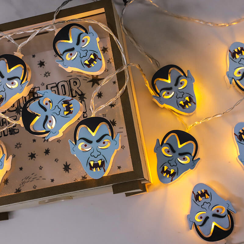 Halloween LED Squelette Citrouille Batterie LED Guirlande Lumineuse Décorative 