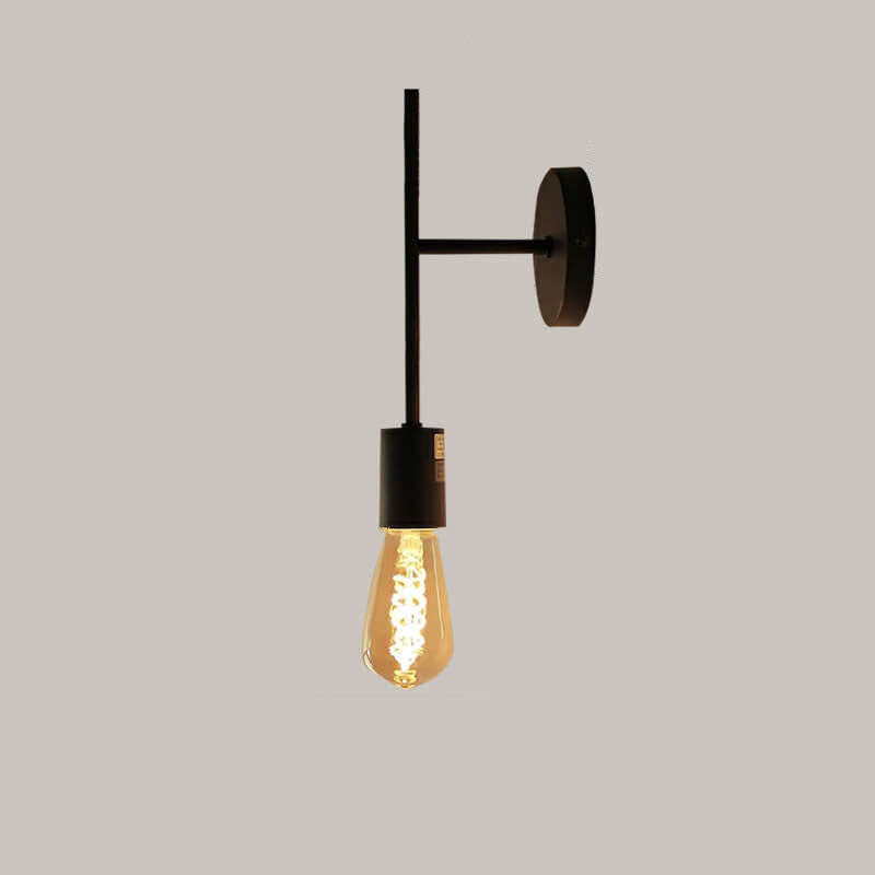 Japanese Simple Iron Long  Short Pole 1-Light Wall Sconce Lamp
