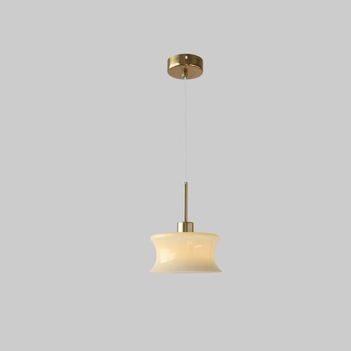 Lámpara colgante de 1 luz de vidrio de cilindro francés tradicional para dormitorio 