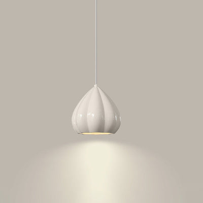 Moderne Minimaliste Crème Triangle Aluminium Résine Suspension 1-Lumière Pour Chambre 