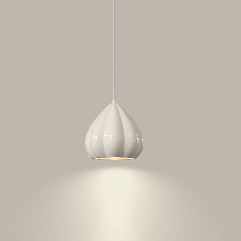 Moderne Minimaliste Crème Triangle Aluminium Résine Suspension 1-Lumière Pour Chambre 