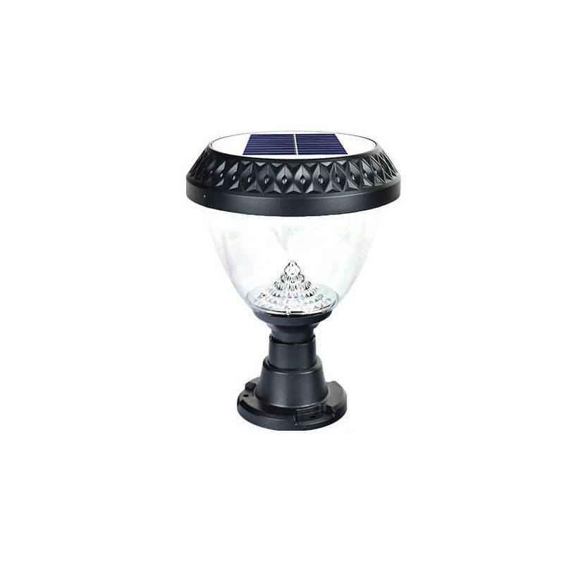 Luz de Cabeza de Poste LED de Acrílico ABS Redonda Triangular Cuadrilátera Hexagonal Solar de Simplicidad Moderna para Jardín 
