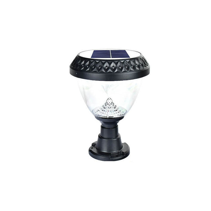 Luz de Cabeza de Poste LED de Acrílico ABS Redonda Triangular Cuadrilátera Hexagonal Solar de Simplicidad Moderna para Jardín 