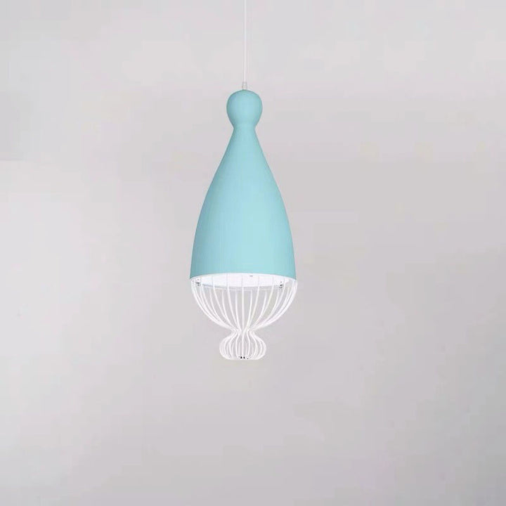 Contemporary Nordic Iron Macaron Bowling Shape 1-Light Pendant Light For Living Room &amp; Dining Room