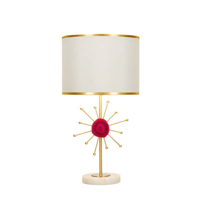 Lampe de table 1 lumière avec base en agate en tissu de luxe léger européen 