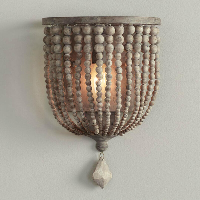Vintage Antique Crystal Half Cylinder Decorative 1-Light Wall Sconce Lamp