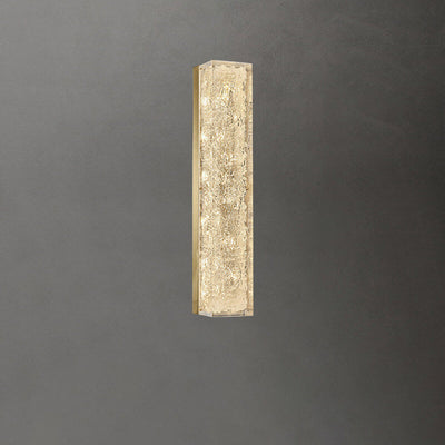 Modern Luxury Brass Clear Resin Rectangular LED Wall Sconce Lamp