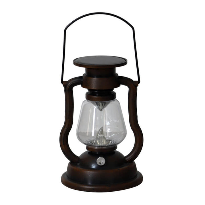 Lampe à pétrole rétro solaire Lampe cheval LED Décoration de jardin extérieure Patio Lampe à flamme portable 