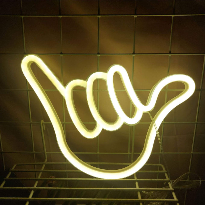 Forma de dedo de neón Luces decorativas de neón LED para ambiente 