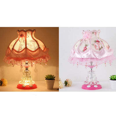 Lampe de table 1 lumière en verre avec tissu de style européen pour mariage 