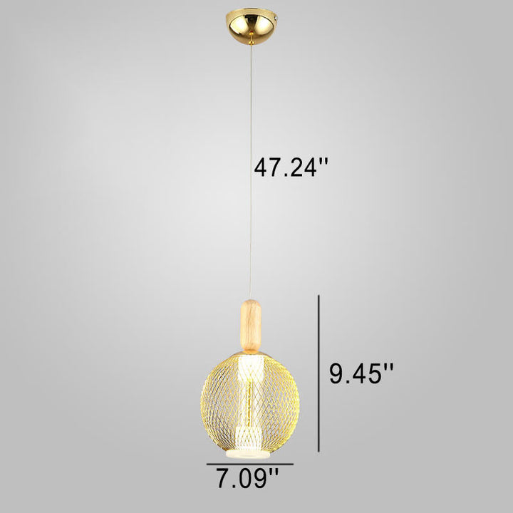 Moderne LED-Pendelleuchte mit Glasmaschenschirm 
