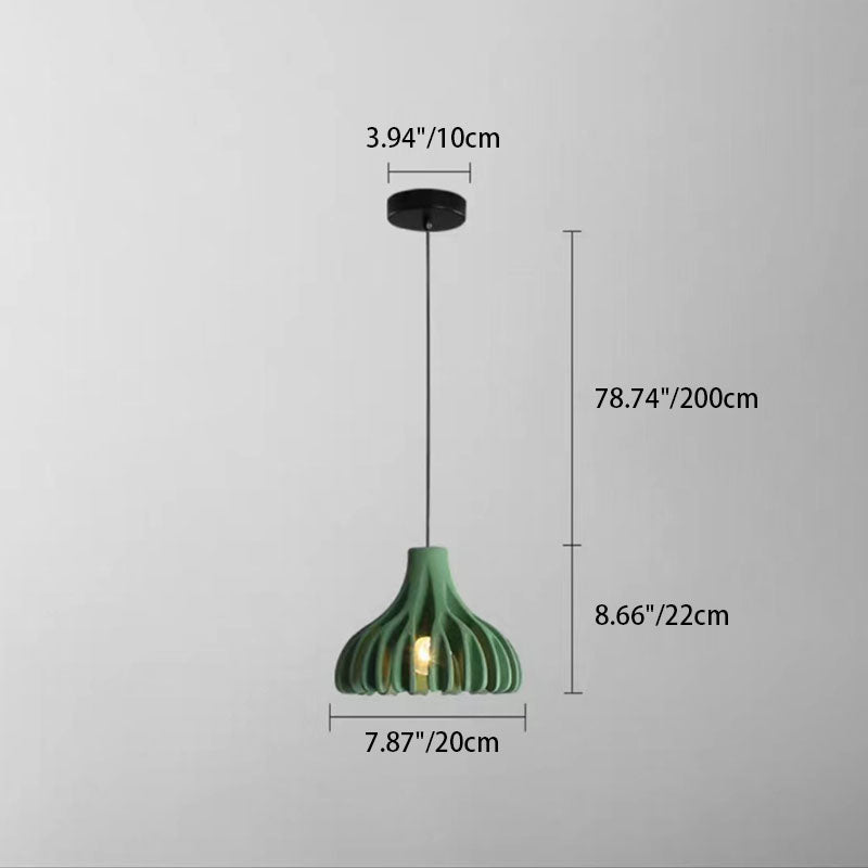 Contemporary Nordic Macaron Coral Resin Shade 1-Light Pendant Light For Dining Room