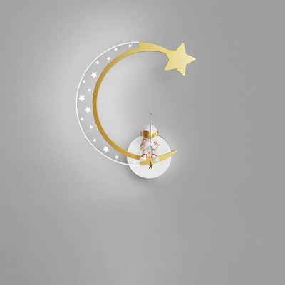 Kreative Cartoon Astronaut Star Moon Kids LED Wandleuchte Lampe