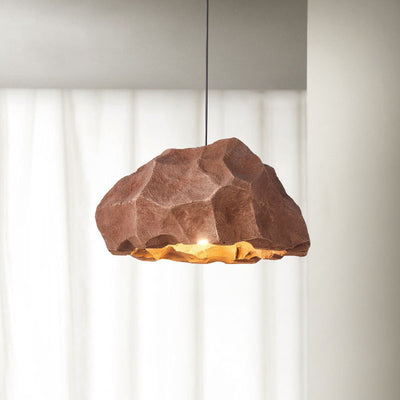 Nordic Wabi-Sabi Faux Stone Cement 1-Light Pendant Light