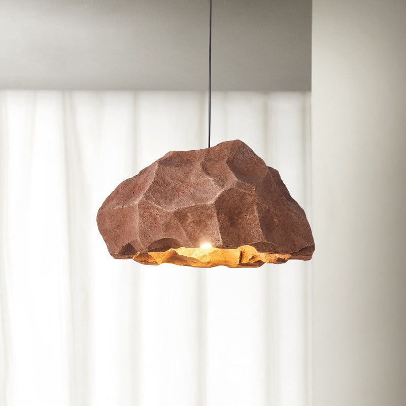 Nordic Wabi-Sabi Faux Stone Cement 1-Light Pendant Light
