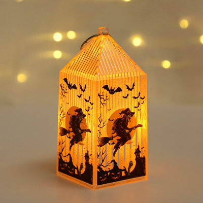 Petite lanterne Portable citrouille d'halloween, squelette de sorcière, décorations d'ambiance, lumières 