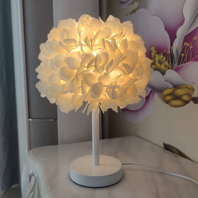 Modern Creative Fabric Flower Ball 1-Light Table Lamp