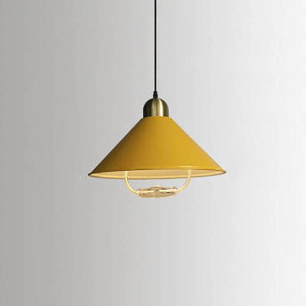 Lampe suspendue télescopique à LED avec abat-jour conique macaron moderne 