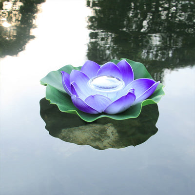 Creative Lotus Flower Waterproof Solar LED Outdoor Patio Pond Water Floating Light