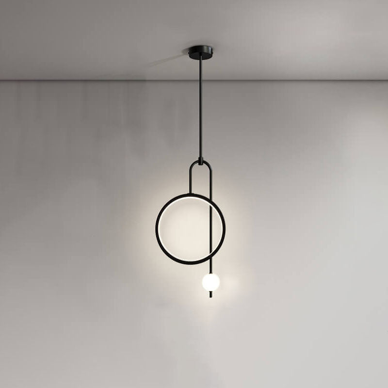 European Minimalist Light Luxury Circular Hardware Acrylic LED Chandelier