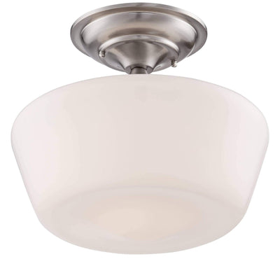 Nordic Simple Drum Jar Glass 1-Light Semi-Flush Mount Ceiling Light