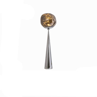 Italian Lava Acrylic Conical Electroplated Iron Base 1-Light Standing Floor Lamp