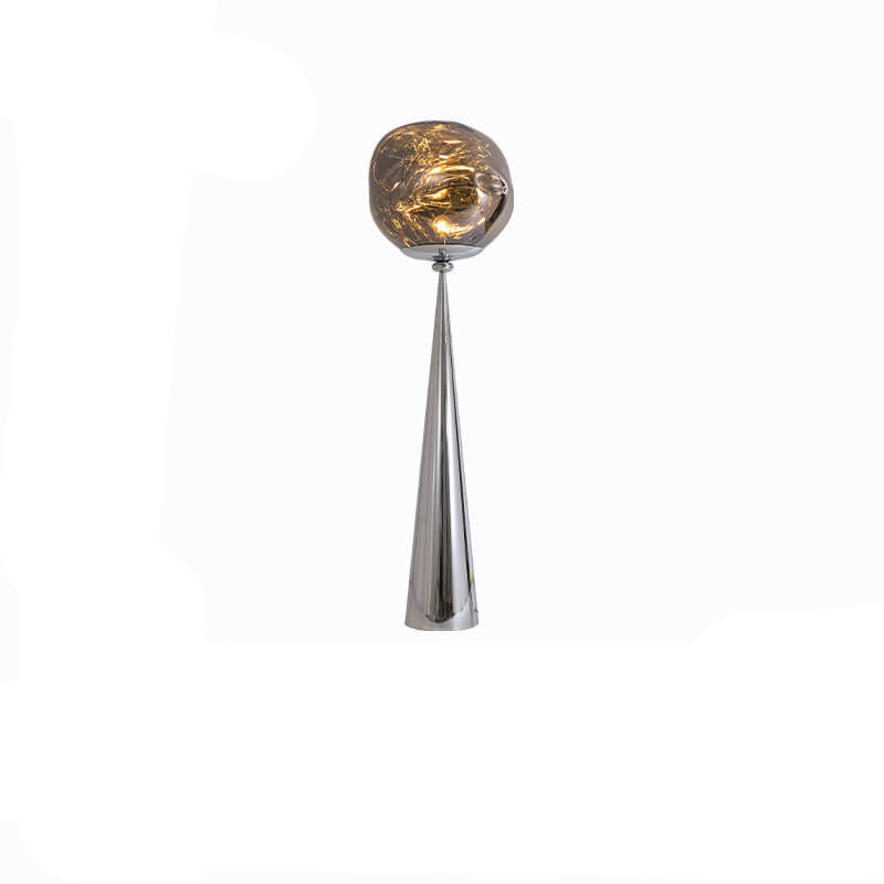 Italian Lava Acrylic Conical Electroplated Iron Base 1-Light Standing Floor Lamp