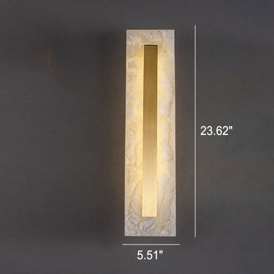 Light Luxury Brass Marble Oval Square LED Wall Sconce Lamp