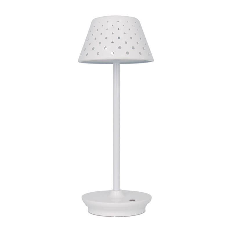 Lampe de table LED alimentée par USB en fer forgé perforé minimaliste moderne 